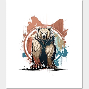 Graffiti Paint Grizzly Bear Creative Posters and Art